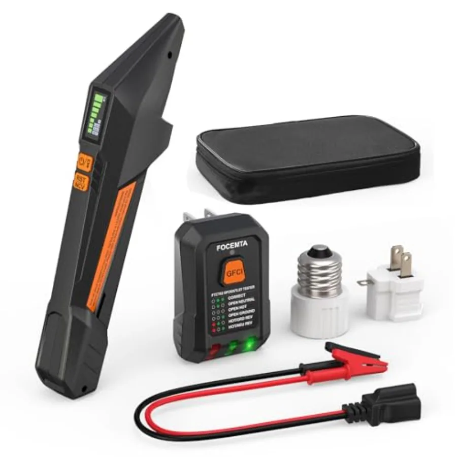 

Circuit Breaker Finder and GFCI Outlet Tester and NCV Detection for Home Electrical Safety Including Carrying Case and Adapters