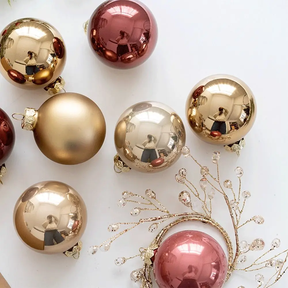 

6pcs DIY Supplies Glass Christmas Ball set 6cm Delicate Christmas Tree Pendant Painted Waterproof Hanging Ornament Home