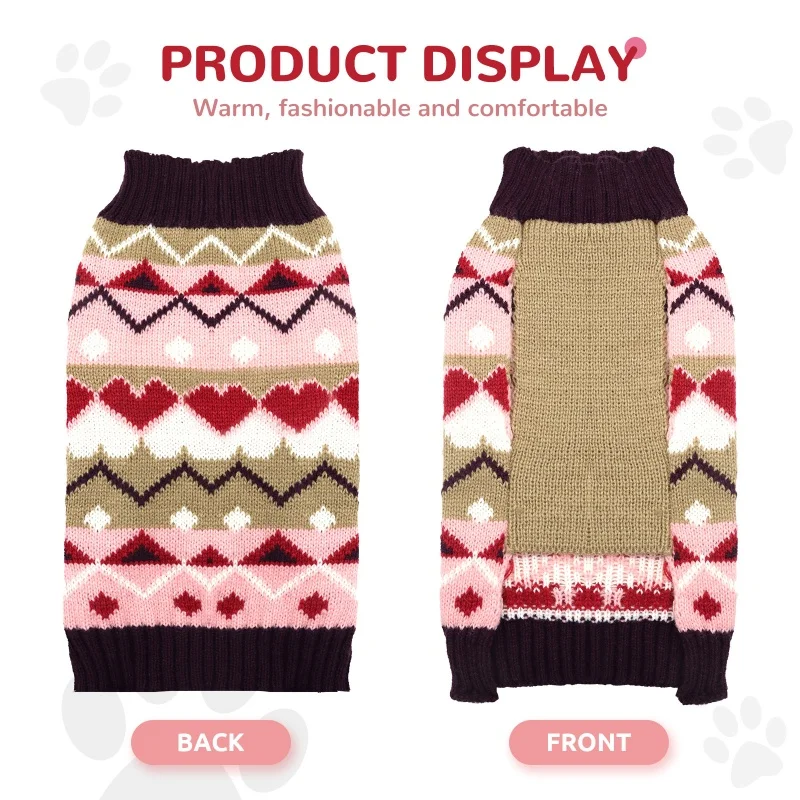 Puppy Cat Sweater Winter Warm Dog Clothes for Small Medium Dogs Chihuahua Dachshund Coat French Bulldog Yorkie Poodle Pet Outfit