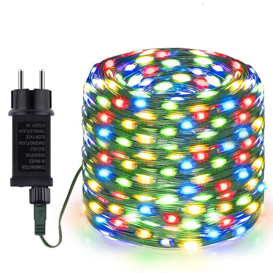 2024 Nieuwjaar Decoratie String Lights Buiten 800led Sprookjesachtige Tuinverlichting Waterdicht 8 Modi Kerst Garland Voor Feest Bruiloft