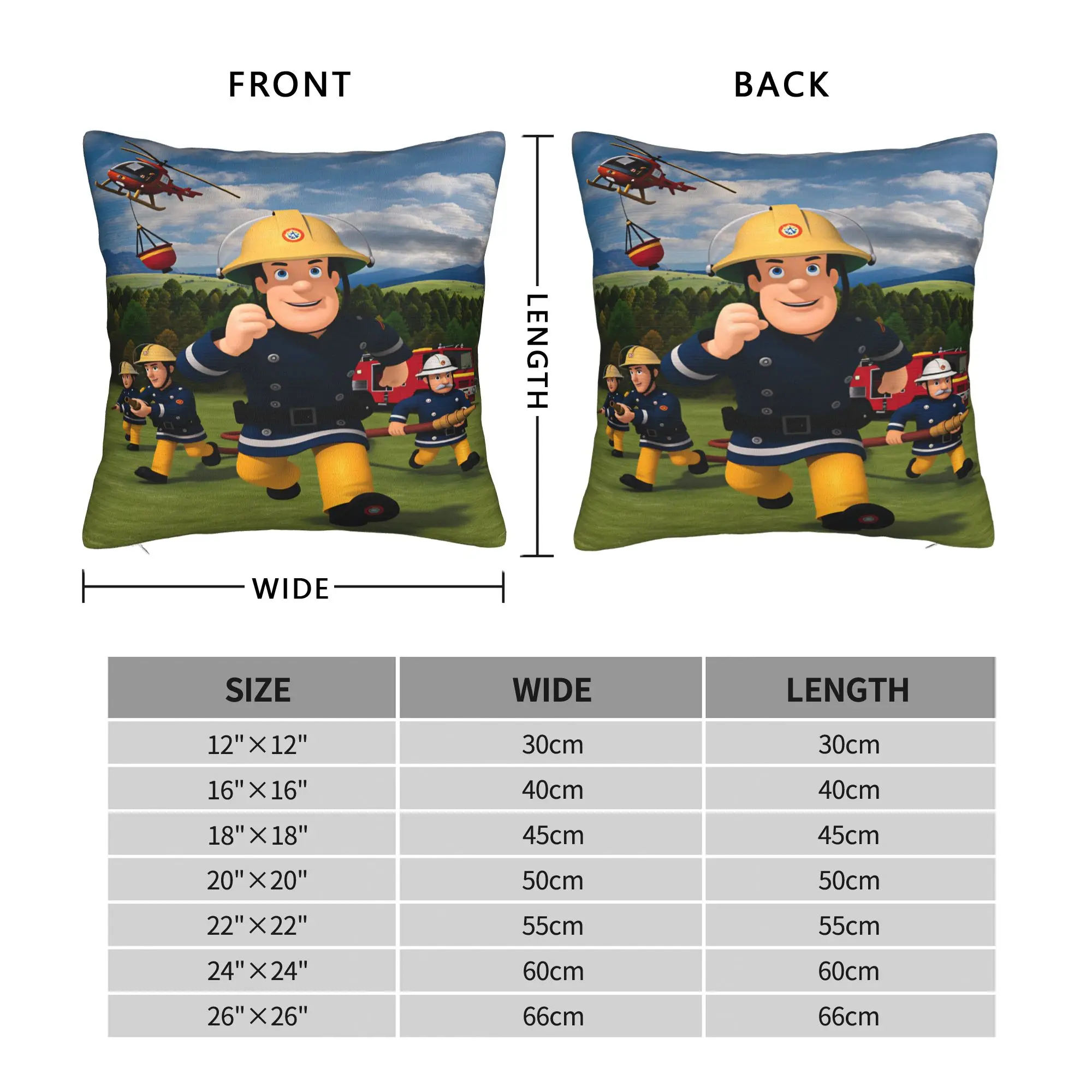 Fireman Sam Firefighter Pillow Case  Soft Pillow Cover Kawaii Pillowcases For Living Room Bed Chair