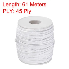 1Roll 200Feet 61M Candle Wick Flat Cotton 45PLY Braid Candle Wicks Wick Core For DIY Oil Lamps Handmade Candle Making Supplies