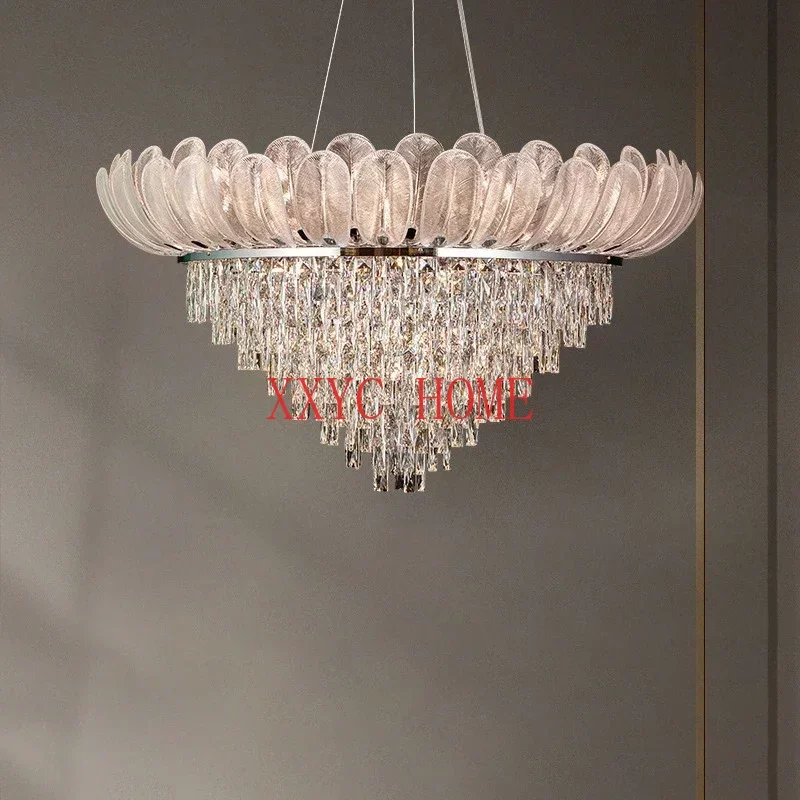 

Luxury Crystal Ceiling Chandelier Lobby Shop Villa Ceiling Lamp Crown Living Room Pendant Lights Home Decorations Lustre