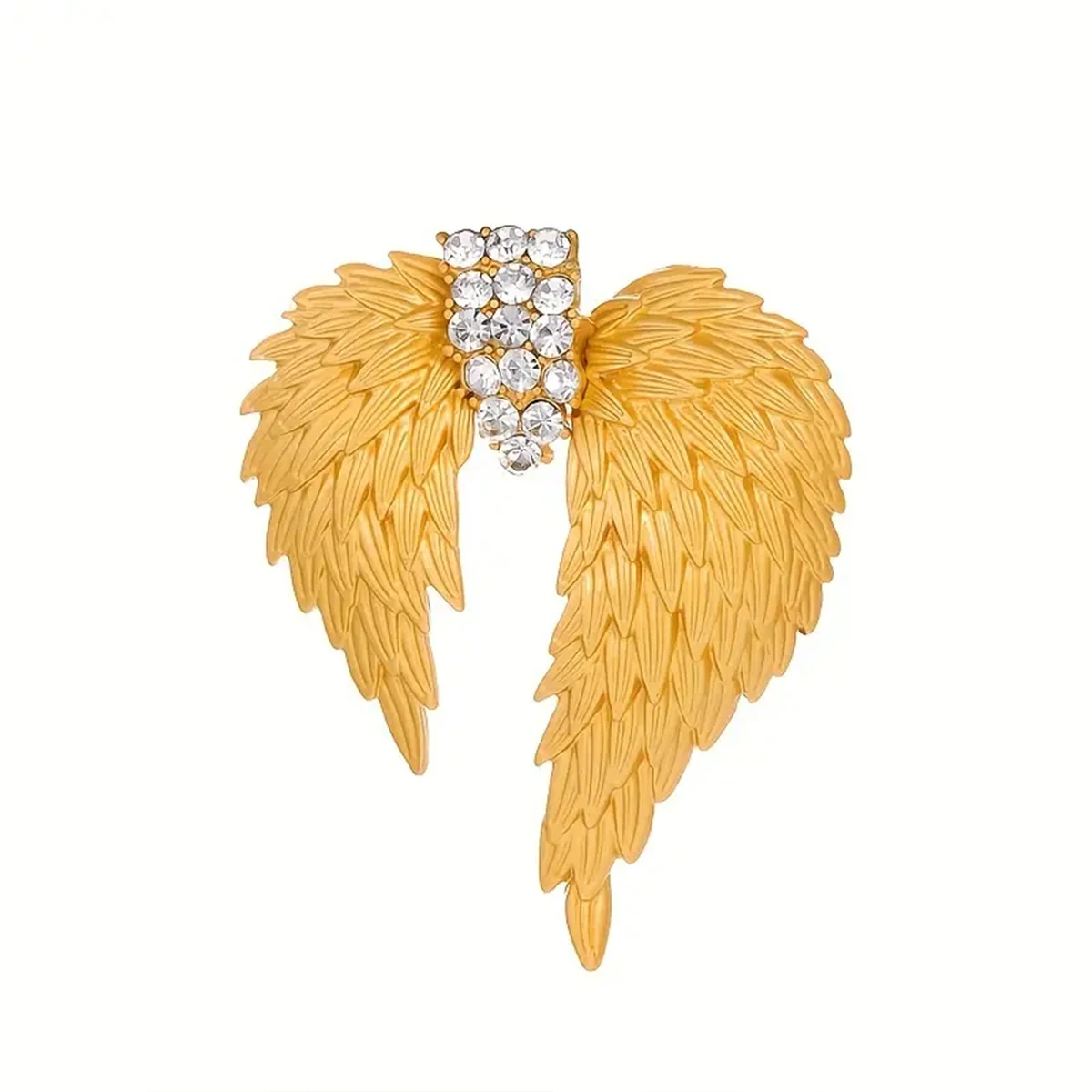 Vintage Wing Brooch for Women, Light Luxury, Gold High-End, Niche Pin, Suit, Anti Glare Accessory