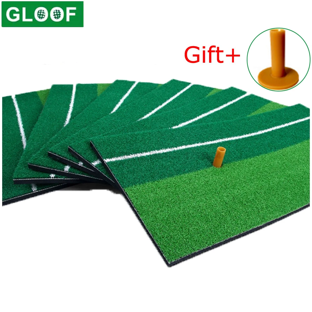 

1set 27cm x 50cm Golf Practice Mat with 1 Golf Rubber Tee Training Hitting Pad Grassroots Green Golf Backyard Putting Green