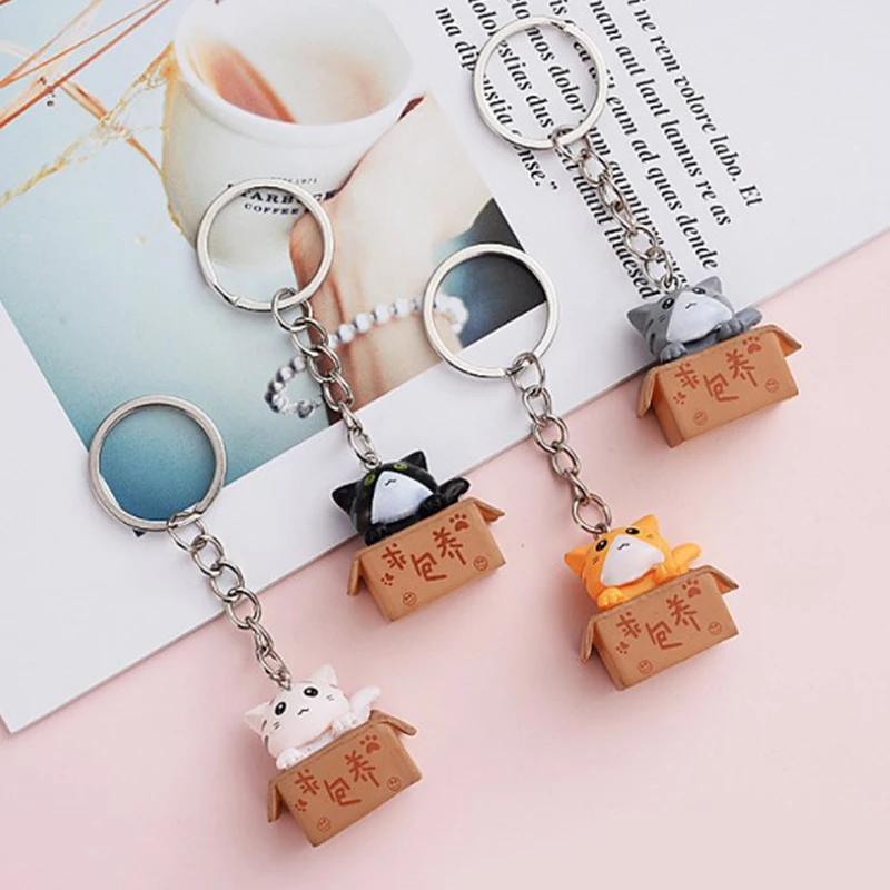 Kreativer, persönlicher, niedlicher Schlüsselanhänger in Form einer kleinen Katze für Damen und Herren, Taschenanhänger, Ornament, Taschen- und Autoschlüsselanhänger – Detail 5