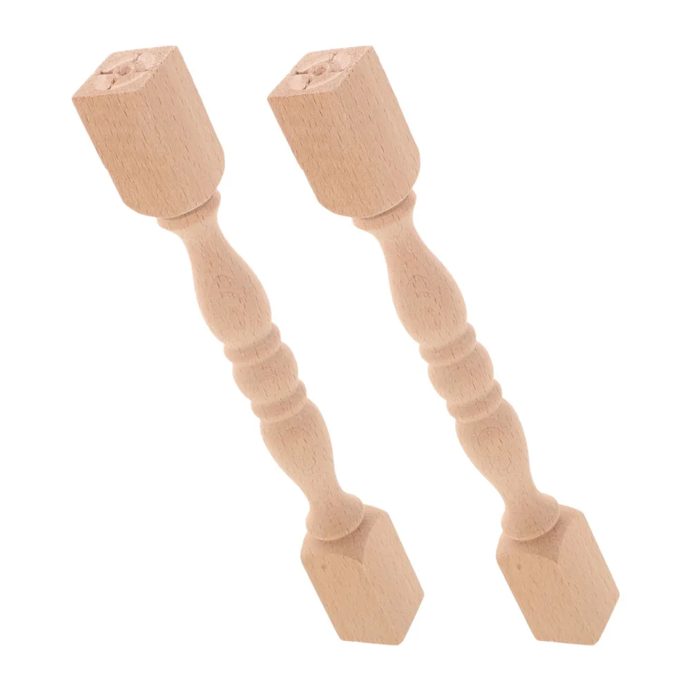 2pcs Wooden Baluster Spindles Sturdy Unfinished Decorative Posts For Staircase Fence Cabinet niture Support Roman Column