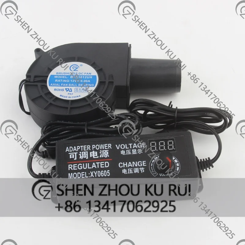 New type DC12V 6A 9733 High Airflow Speed Controller Outdoor Barbecue Portable Turbine Blower British Plug BFB1012UH Cooling Fan