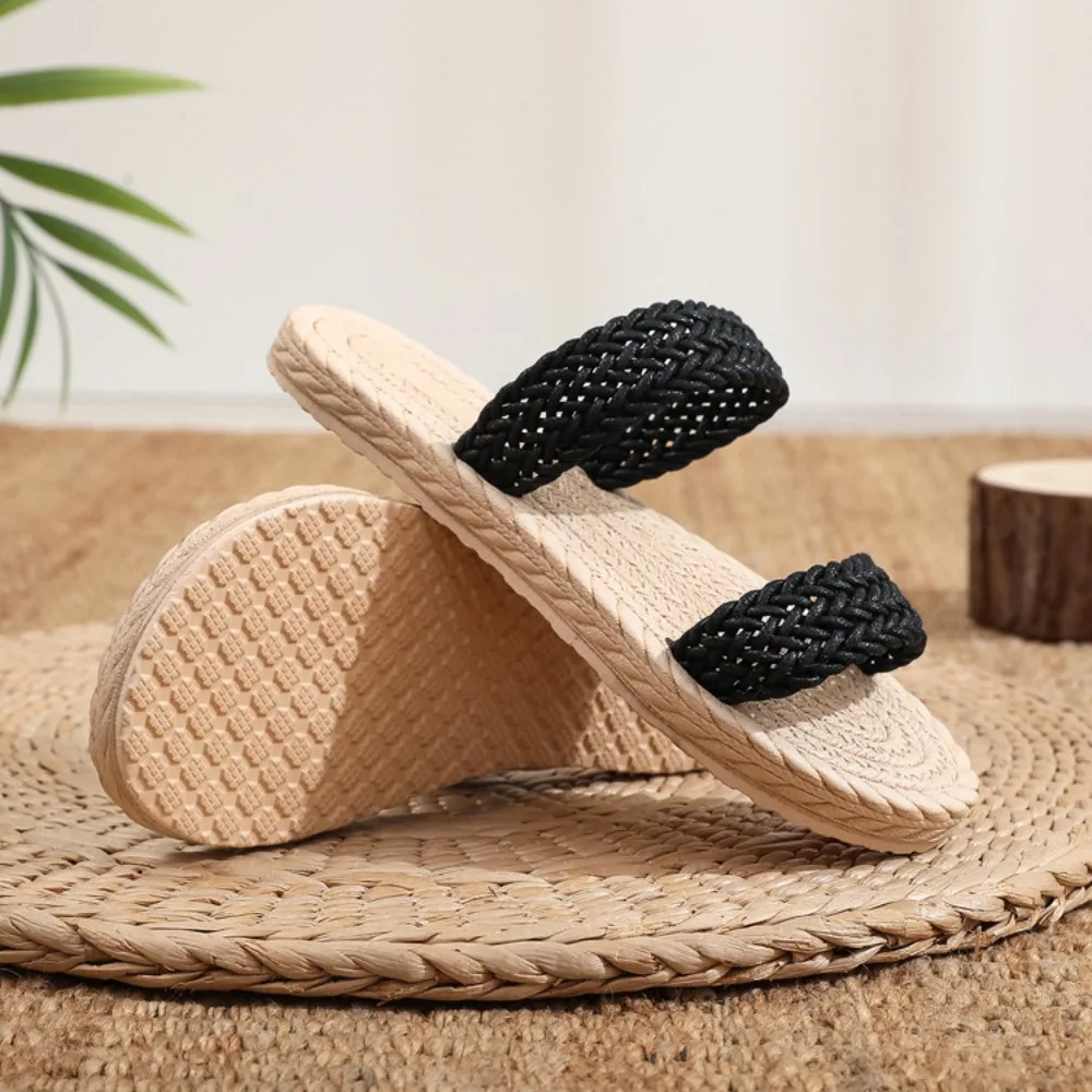 عطلة عادية المنسوجة الشريط النعال مقاوم للماء إيفا المنسوجة نمط الصنادل أحذية عدم الانزلاق عطلة نعال شاطئ في الهواء الطلق #3