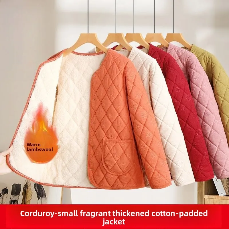 

Женские вельветовые теплые парки с тиснением и карманом с принтом, плюшевые внутренние бархатные утепленные пальто с капюшоном, куртка, легкая верхняя одежда, топы