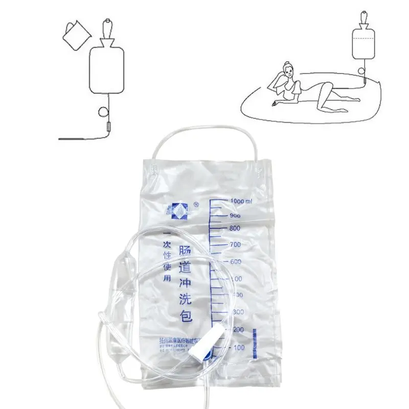 1000ML Disposable Enema Bag Colonic Irrigation Cleansing Medical Supplies 649B