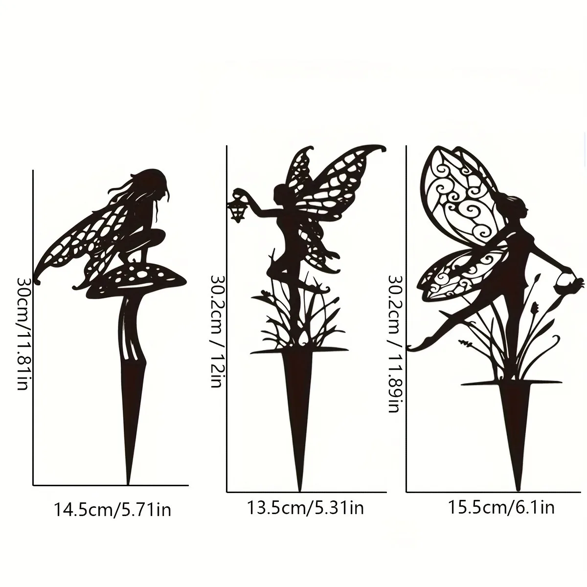 Piquet de jardin féerique enchanté-ornement de pelouse féerique de fleurs en métal, art décoratif de cour extérieure pour patio et jardin