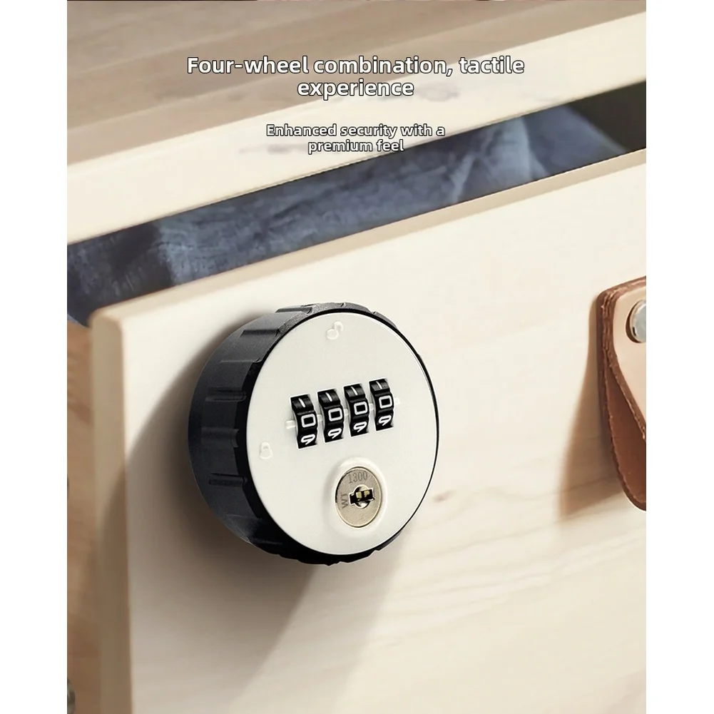 Zinc Alloy 4-Wheel Combination Lock for Securing For Cabinets Drawers Lockers and External Mailboxes with Key Backup