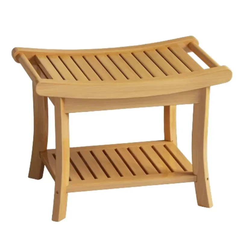 Bamboo Senior Bathroom Chairs Stepping Mobile Bathed Accessories Bathroom Stools Shower