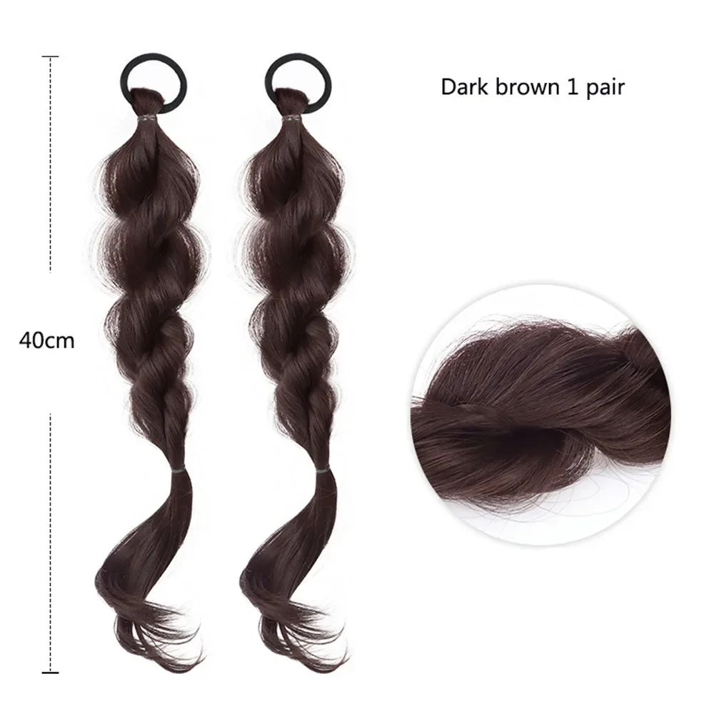 Extensions de cheveux synthétiques coréens, tresses longues, cheveux mignons, tressage de cheveux, couleur marron, noir, brun froid, 03/Party