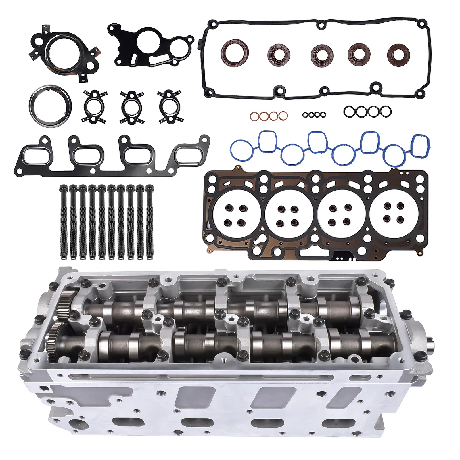 Image of AP01 Zylinderkopf mit Ventilen und Nockenwelle für Audi A3 A4 A6 VW Golf Jetta 2.0TDI 2011-2016 03L103351F,03L103351H