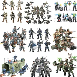 2024 World War 2 W2 Army Military Soldiers SWAT Special Force Figures Model Building Blocks Bricks Children's Toys Gift