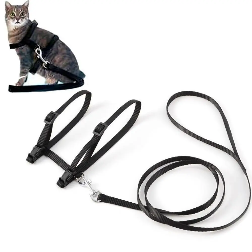 Leash Kitten Rope Training Cat Rope Pet Traction Safety Cord Kitten Collar Rope Cat Pet Rope Adjustable Cat Belt Nylon Harness