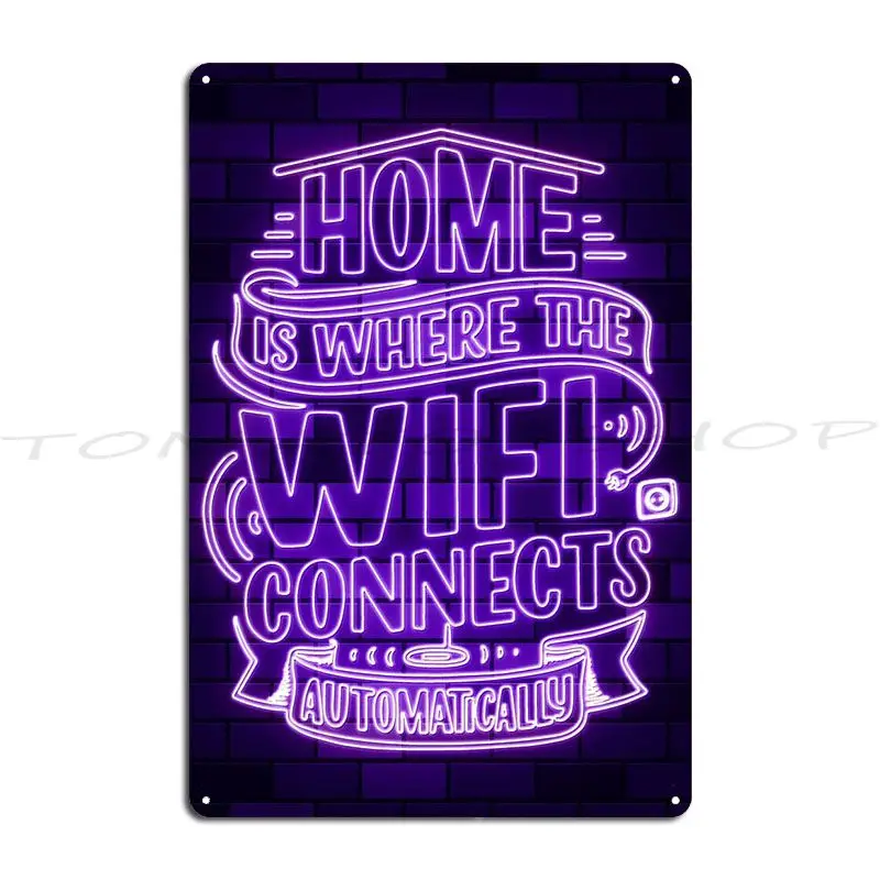 Glowing Wifi Sign Metal Sign Wall Cave Club Personalized Garage printed  Tin Sign Poster