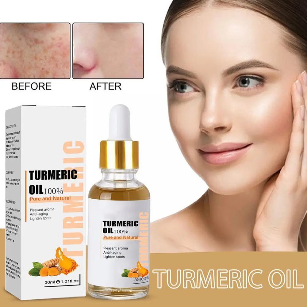 NEW Turmeric Freckle Whitening Serum Fade Dark Spot Beauty Removal Correcting Skin Facial Pigment Essence Care Face Y7H3