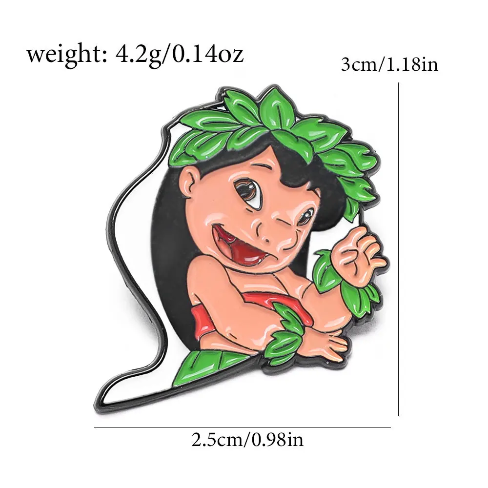 2Pcs Funny Cartoon Brooch Cute Stitch Creativity Enamel Pin Backpack Clothing Jewelry Metal Badge Accessories Decoration Gift image 4