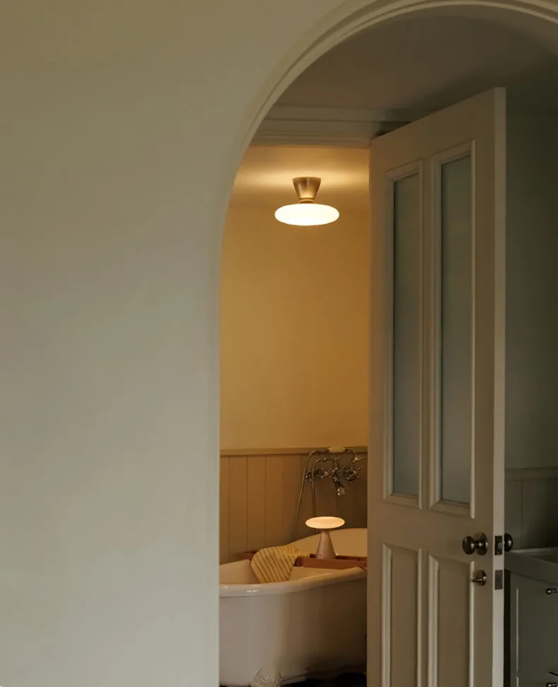 Silver Metal White Glass Ceiling Light G4 Bulb