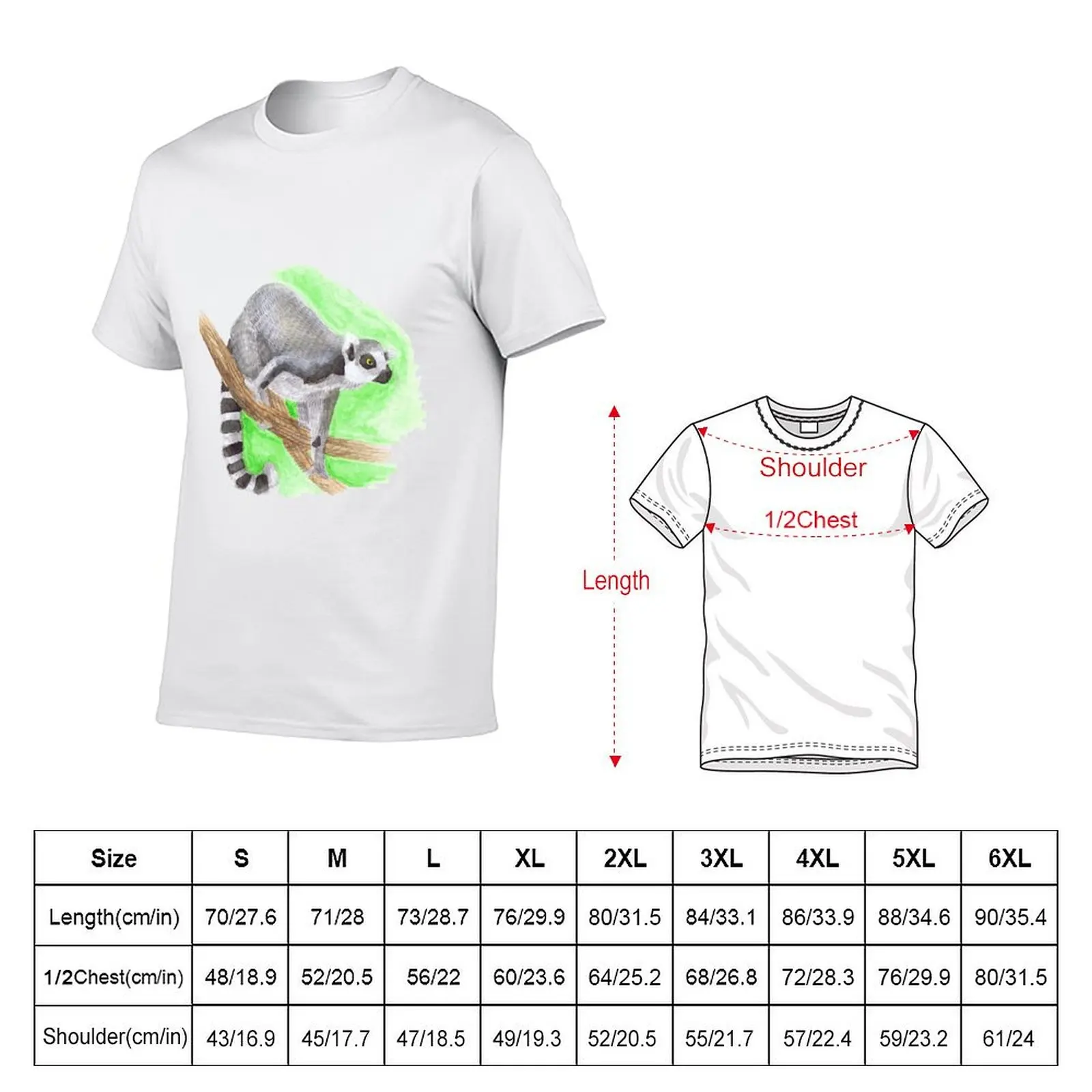 ring-tailed lemur T-Shirt funny shirt cotton customs anime t shirts customizeds men clothing