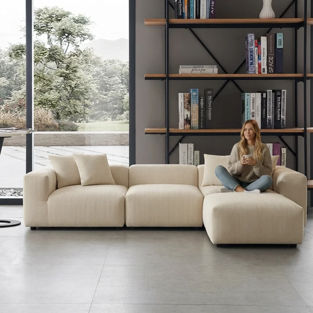 Aesthetic Modern Sectional Sofa Set  Atmospheric Living Room Sofas Cozy Cloud Couch Sectional
