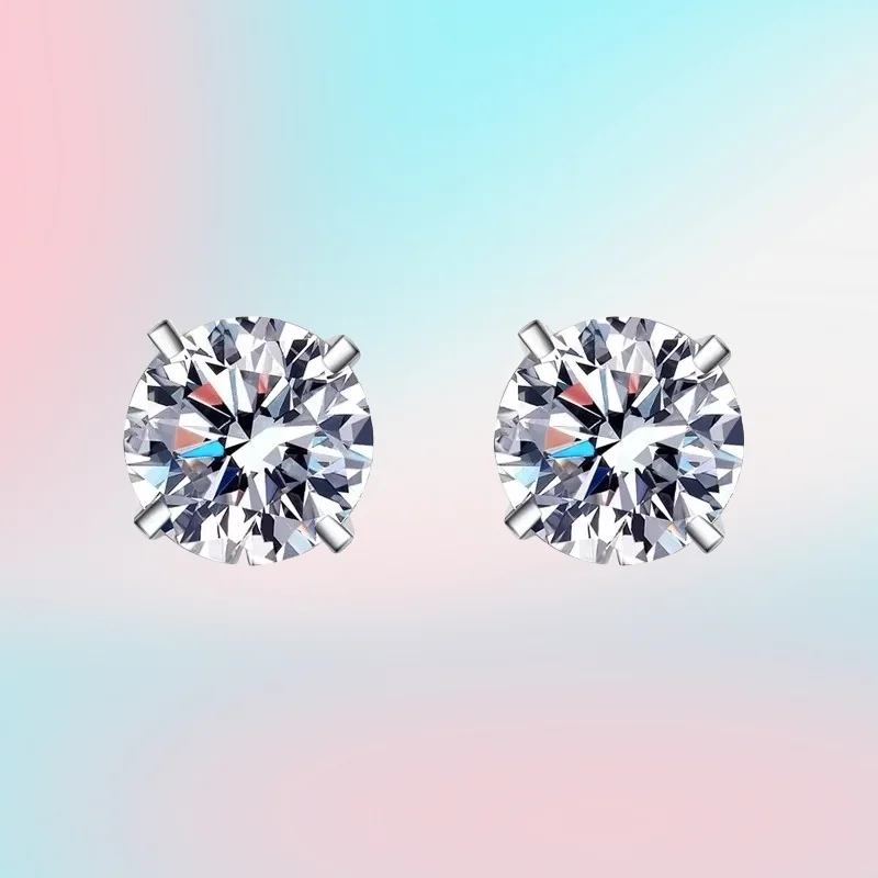 

Engagement PT950 Platinum Earplug Stud Earrings Women Wedding 1/2CT Moissanite Diamond Girl Birthday Gift Daughter Fine Jewelry