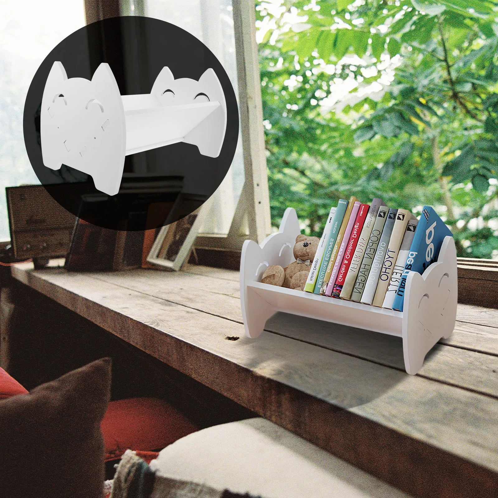 

Desktop Book Shelf for Children Small Space Saving Book Storage Holder Sturdy High Grade Material Office Desk Organizer Desktop