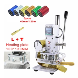 New Embossing Printing Bronzing Machine Hot Stamping Digital Device Tool With 6 Rolls Of Stamping Paper 120x40mm Bracket T Slot