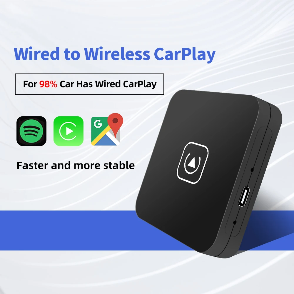 Беспроводной мини-адаптер CarPlay для Audi, Mercedes, Volvo, Volkswagen и т. д., автоподключение Bluetooth, зарядка Siri IOS15