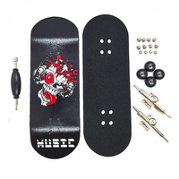 34MM professional maple fingerboard skateboard wide board bearing wheel Creative fingerboard skateboard children toy novelty gif