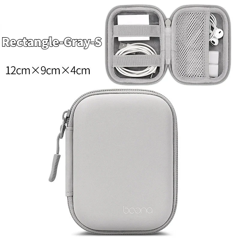 NONE Tragbare Mini Hard Shell Digital Gadgets Lagerung Tasche Künstliche Leder Kopfhörer Ladegerät Fall Datenkabel U Disk Organizer 4