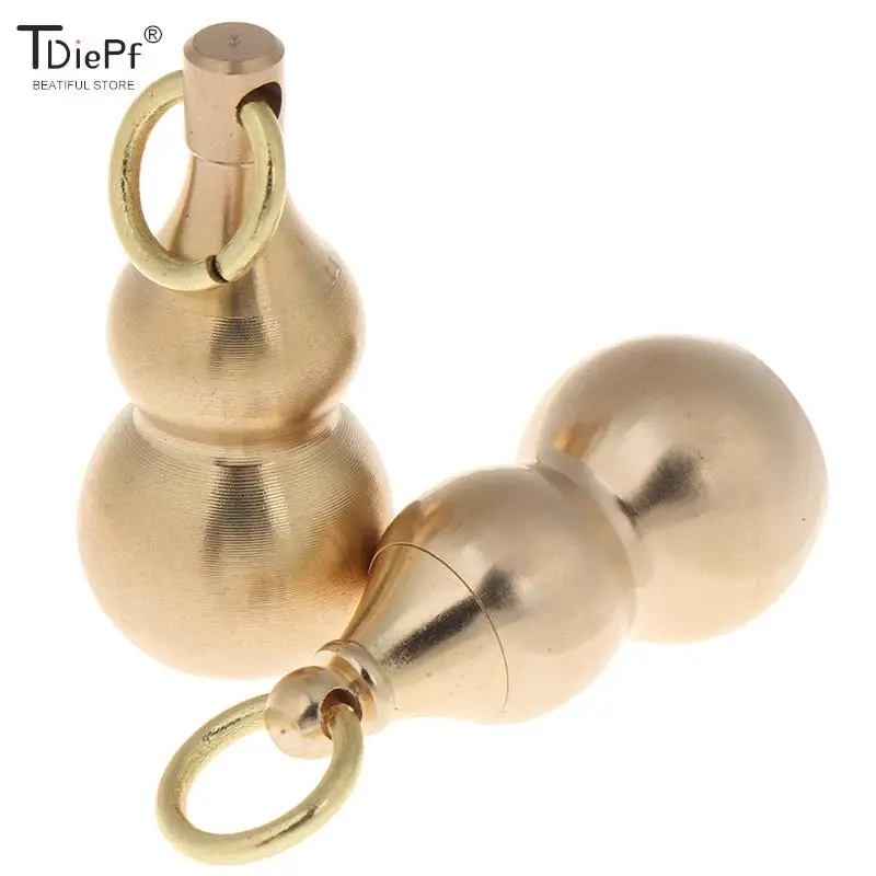 1pcs Mini Brass Pill Case Gourd Pendant Pill Box Irregular Jar Keychain Hanging Medicine Case Container Bottle