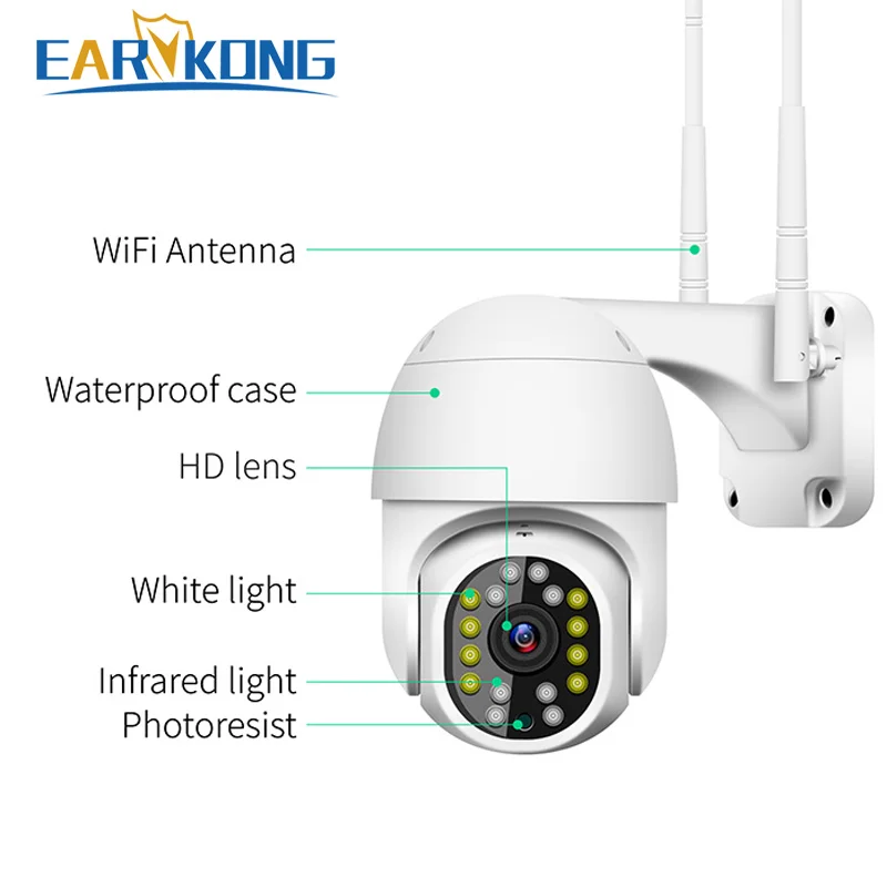 Tuya Outdoor Waterproof Wifi Camera Automatic Tracking PTZ Control Infrared Light And White Light Home Surveilance IP Camera