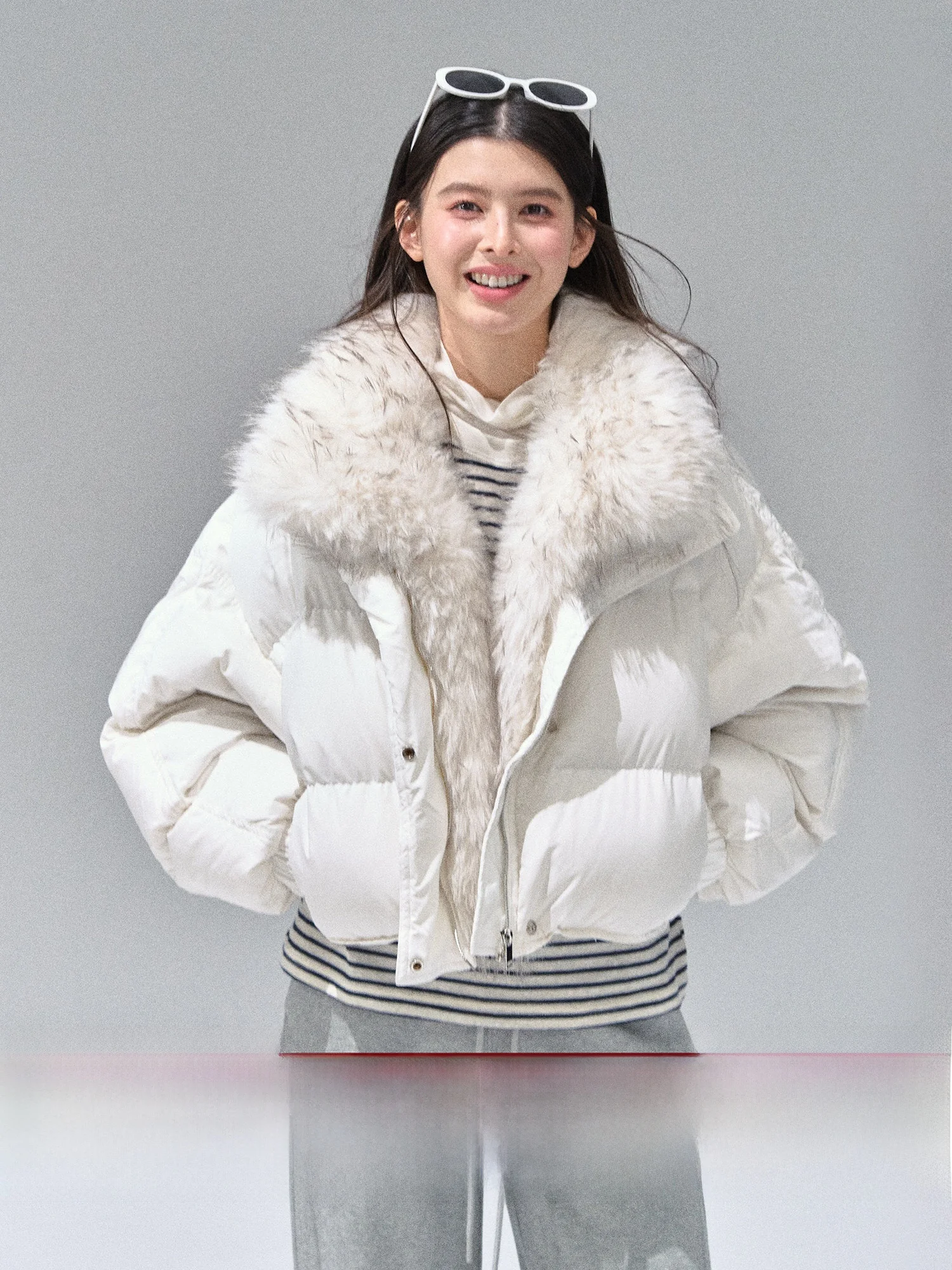 

RECOIN RC White ort Parka Sle Women's down Jaet Winter Faion Outerwear Thiened Warm Zipper Closure Coat