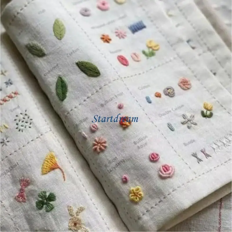 Embroidery Book Stitching Book with Needle Sewing Book Handmade Craft Sewing Tool for Sewing Techniques K92C