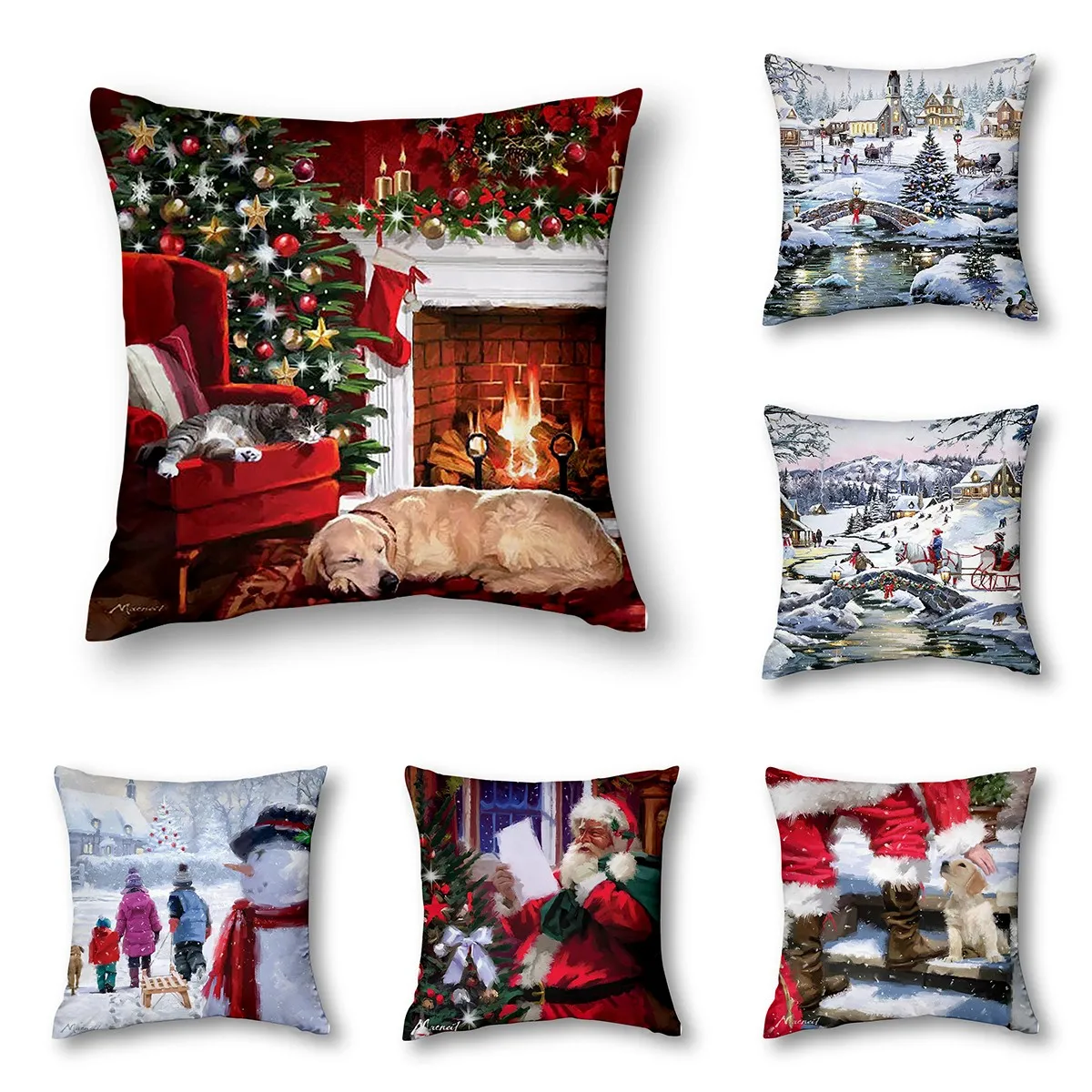 

Christmas Pillow Covers - Upgrade Your Living Room Decor and Add a Festive Atmosphere Art Cushion Covers Home Decor