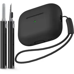 For Airpods pro 2 case Cover with Cleaner Pen Kit Soft Silicone Protective Case for Apple Airpods pro 2nd/1st case Generation