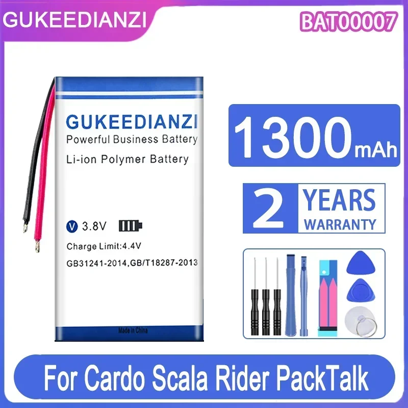 GUKEEDIANZI Replacement Battery BAT00007 1300mAh For Cardo Scala Rider PackTalk