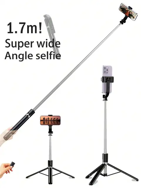 1700mm Selfie Stick Bezprzewodowy Selfie Stick Statyw do telefonu Wysuwany stojak Składany monopod do smartfonów Równowaga Stabilne strzelanie