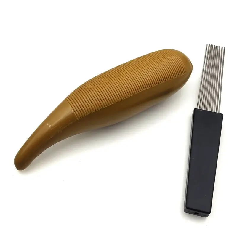 A89E-Guiro Instrument Fish Shaped Sand Drum Percussion Instrument With 1 Scraper Musical Training Tool