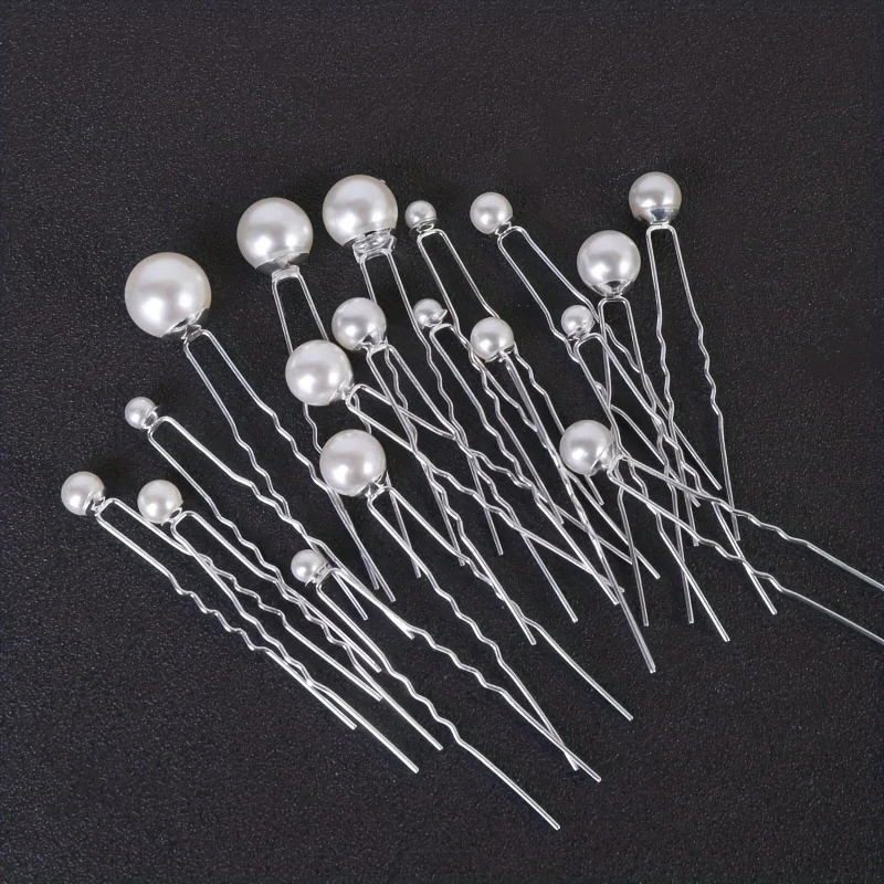 18Pcs Wedding Pearl Hair pins For Women Bride Bridal Hair Accessories Fashion Women Hair Clips Many Wedding Hair Jewelry Hairpin