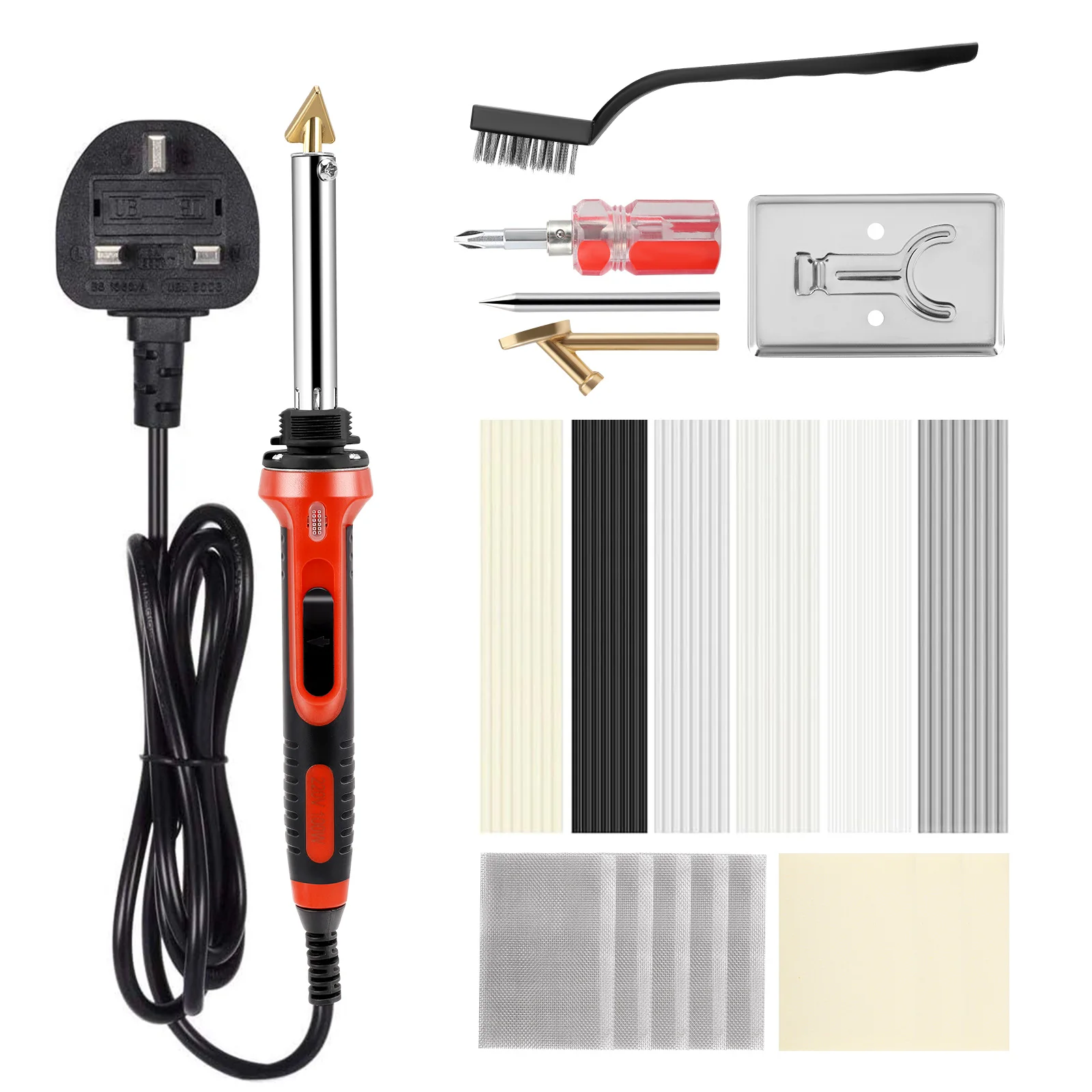 100W plastic welding kit soldering iron kit, fast heating 2-in-1 plastic welding machine and soldering iron gun.