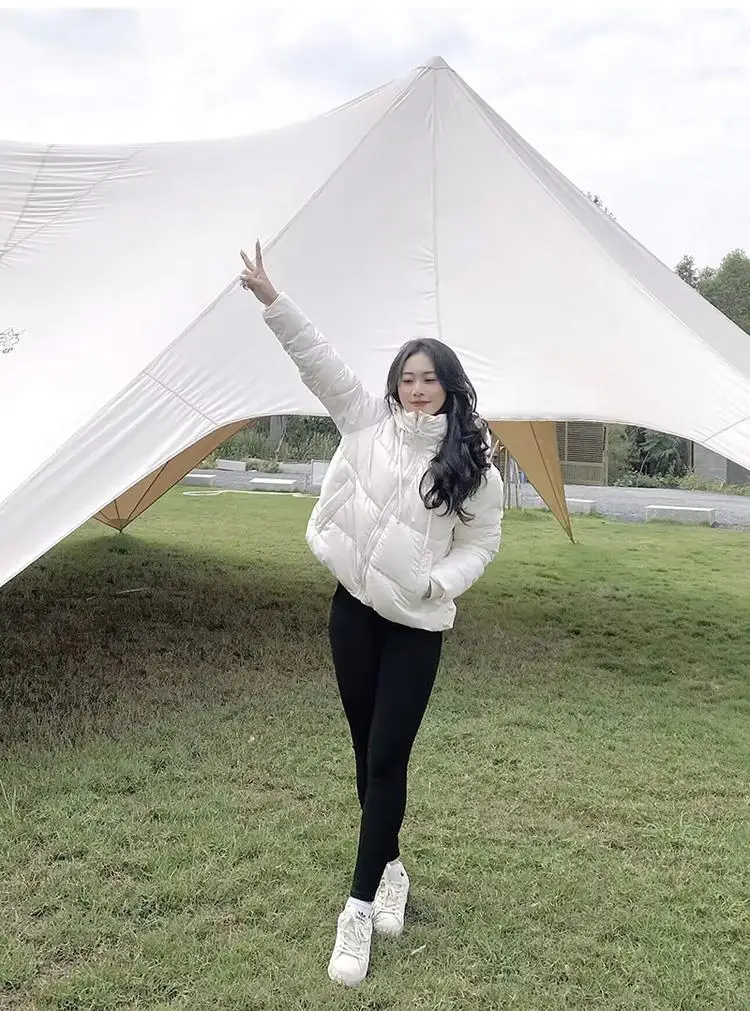 

Street Sle Hooded Cotton Jaet ort Casual Faionable Autumn Winter Coat Zipper Closure Long Sve Loose Fit Women's Coat