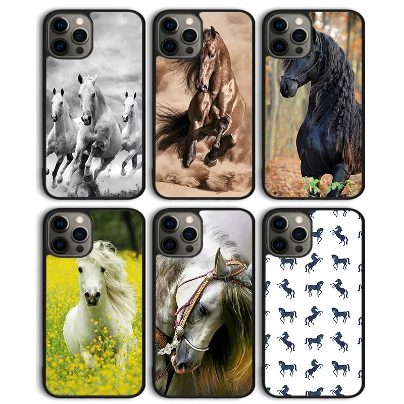 Horse Pony Horse Heartbeat Phone Case Back Cover for iPhone 16 15 SE2020 14 13 11 12 Pro Max mini XS XR X PlusS Shell Coque