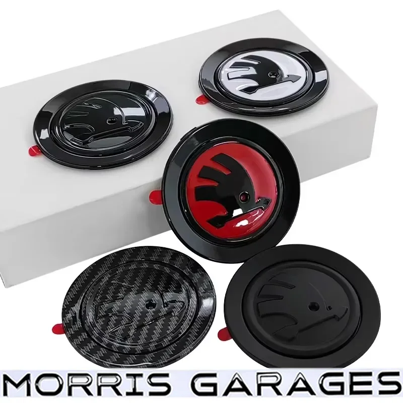 ABS Car Steering Wheel Logo Cover Badge for Skoda Vision-E 440 Rapid Octavia Fabia Superb Yeti Kodiaq Karoq KAMIQ Emblem Sticker