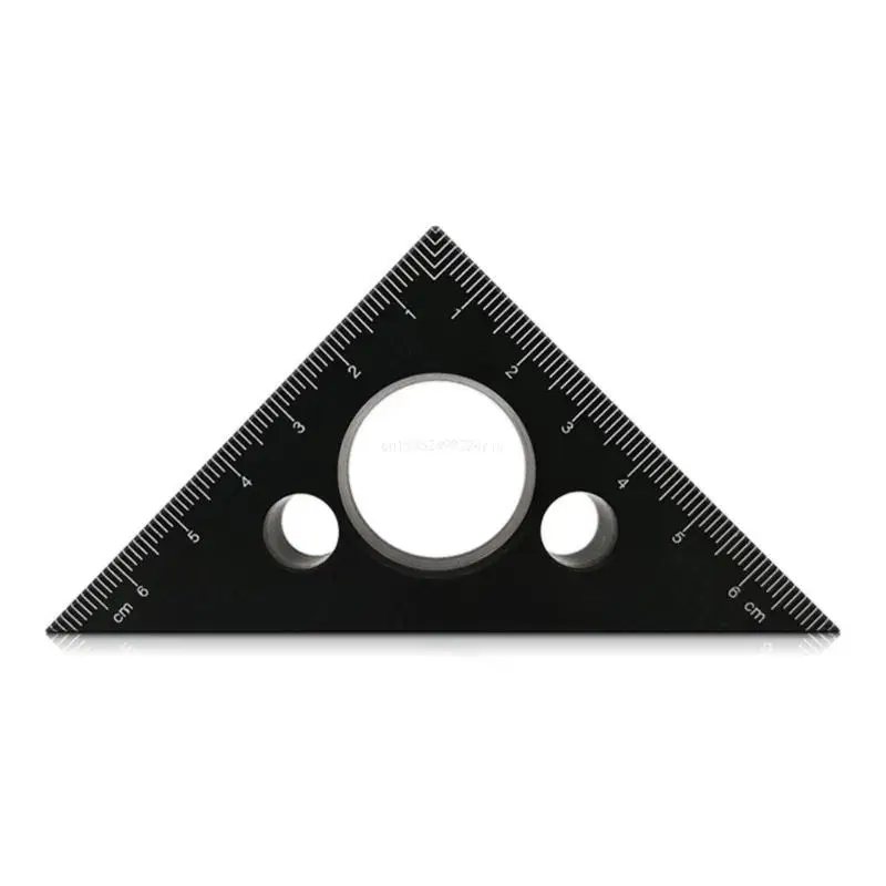 

Ruler 45/90 Degree Small Aluminum Triangles Ruler with Metric Scales Machinist Carpenter Woodworking Tool