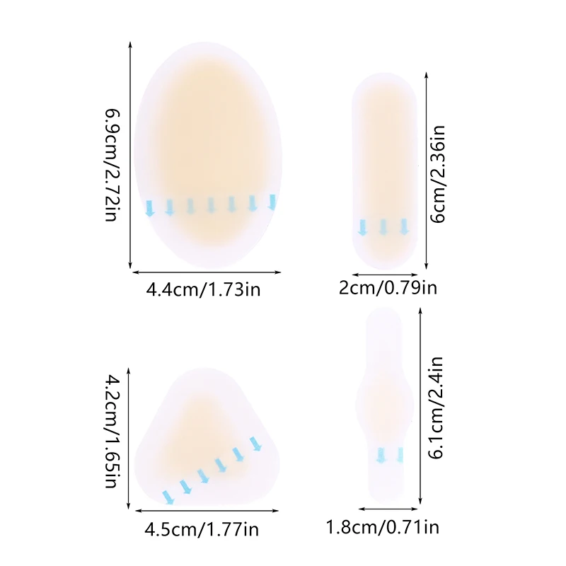 แผ่นปิดแผลพุพองแบบใส 24/28/36 ชิ้น แผ่นเจลไฮโดรคอลลอยด์ แผ่นปิดแผลพุพอง แผ่นรองแผลพุพอง สำหรับส้นเท้า เท้า นิ้วเท้า และปกป้องผิว